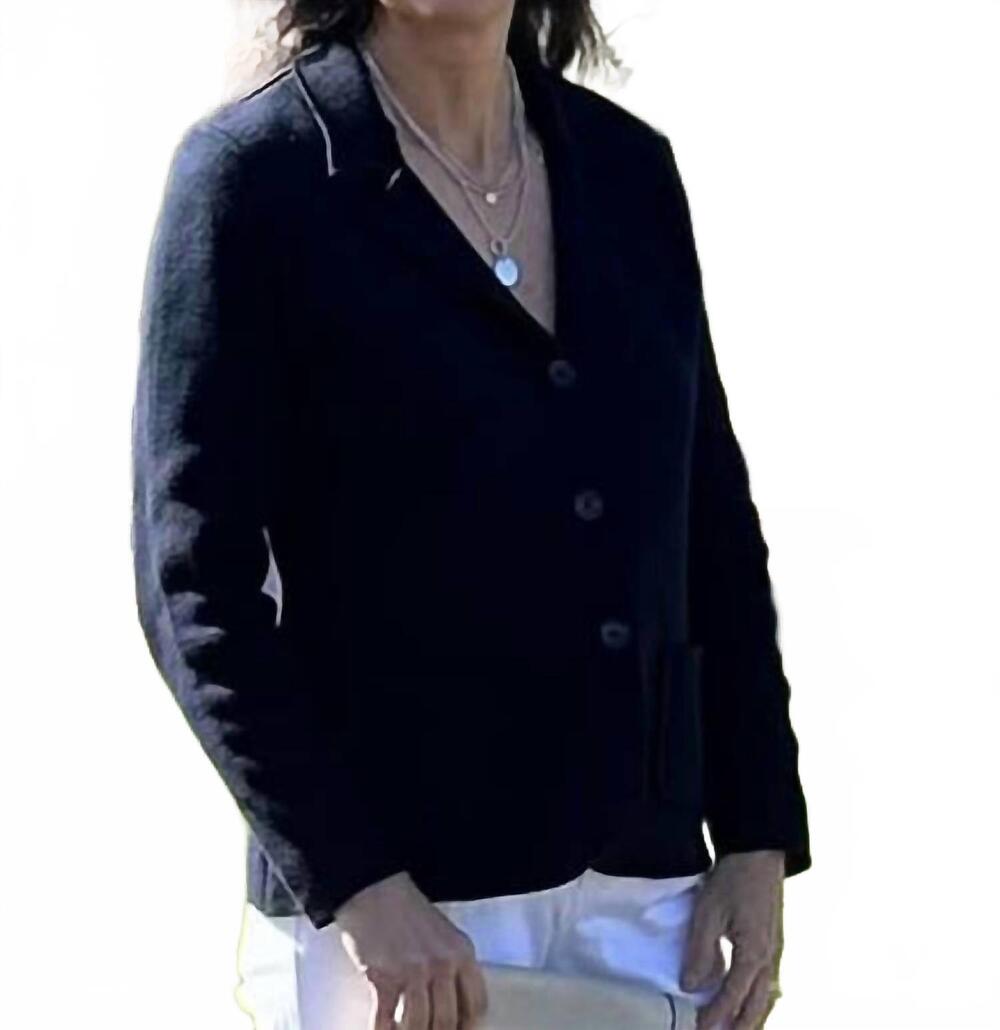 NEW RENUAR women's knit blazer in navy